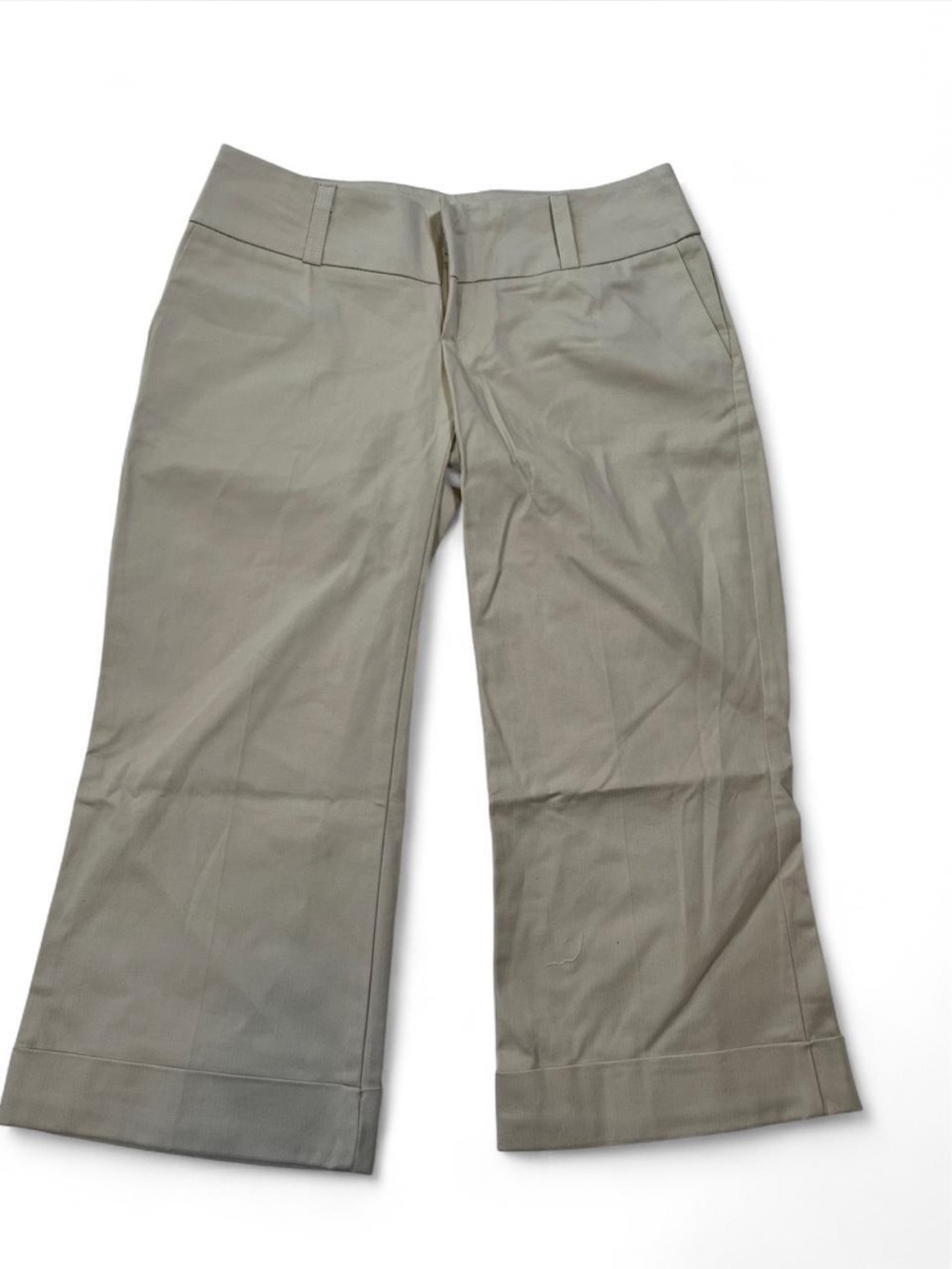 Vtg Y2k Forever 21 XXI Low Rise Beige Capris Made In USA Minimalist Academia